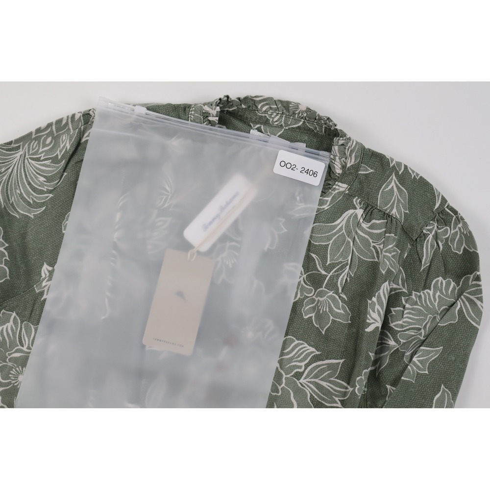 Tommy Bahama Breezy Blooms 3/4 Slv Top Dusty Sage Floral XL Linen NWT $128 - Picture 6 of 6